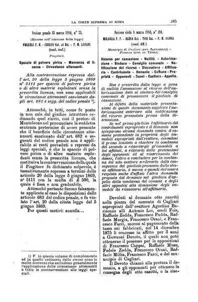 La Corte suprema di Roma raccolta periodica delle sentenze della Corte di cassazione di Roma