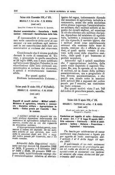 La Corte suprema di Roma raccolta periodica delle sentenze della Corte di cassazione di Roma