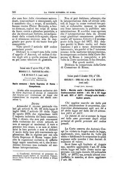 La Corte suprema di Roma raccolta periodica delle sentenze della Corte di cassazione di Roma