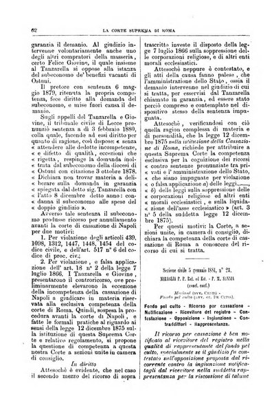 La Corte suprema di Roma raccolta periodica delle sentenze della Corte di cassazione di Roma