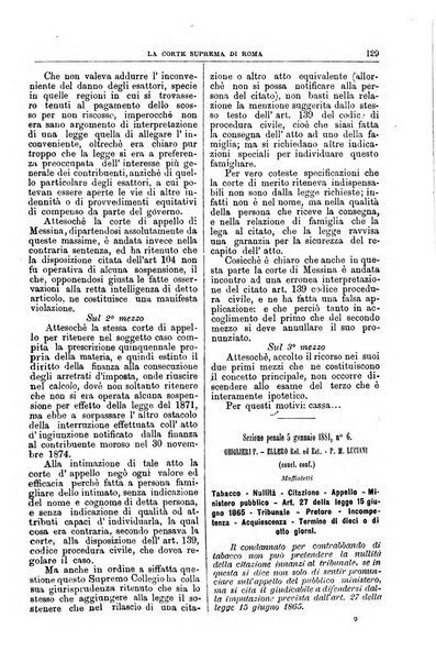 La Corte suprema di Roma raccolta periodica delle sentenze della Corte di cassazione di Roma