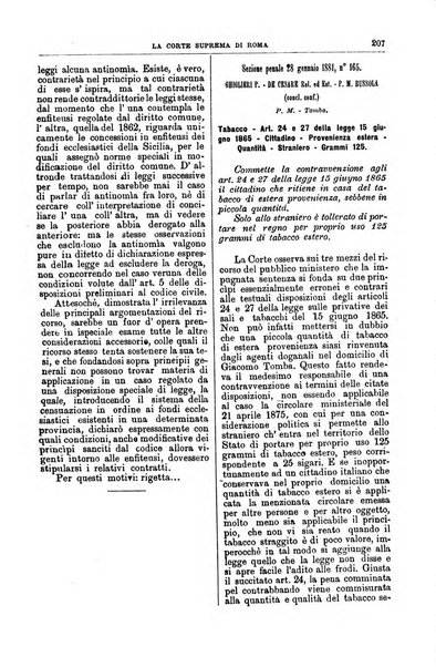 La Corte suprema di Roma raccolta periodica delle sentenze della Corte di cassazione di Roma