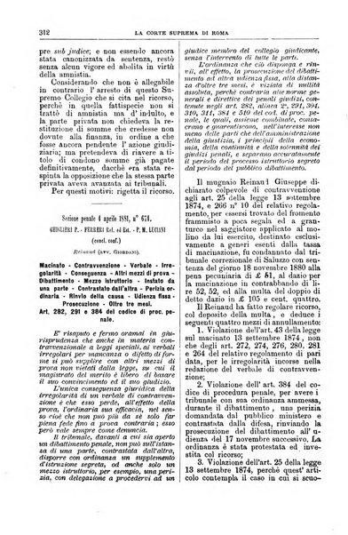 La Corte suprema di Roma raccolta periodica delle sentenze della Corte di cassazione di Roma