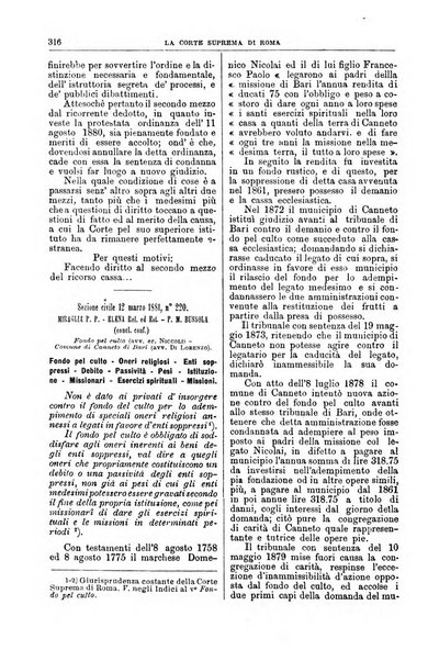 La Corte suprema di Roma raccolta periodica delle sentenze della Corte di cassazione di Roma