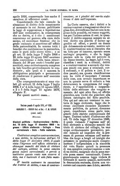 La Corte suprema di Roma raccolta periodica delle sentenze della Corte di cassazione di Roma