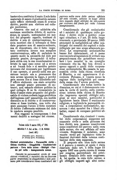 La Corte suprema di Roma raccolta periodica delle sentenze della Corte di cassazione di Roma