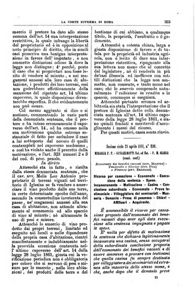 La Corte suprema di Roma raccolta periodica delle sentenze della Corte di cassazione di Roma