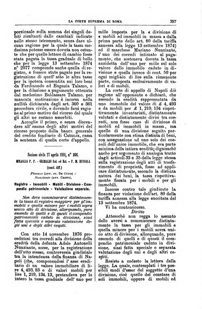 La Corte suprema di Roma raccolta periodica delle sentenze della Corte di cassazione di Roma