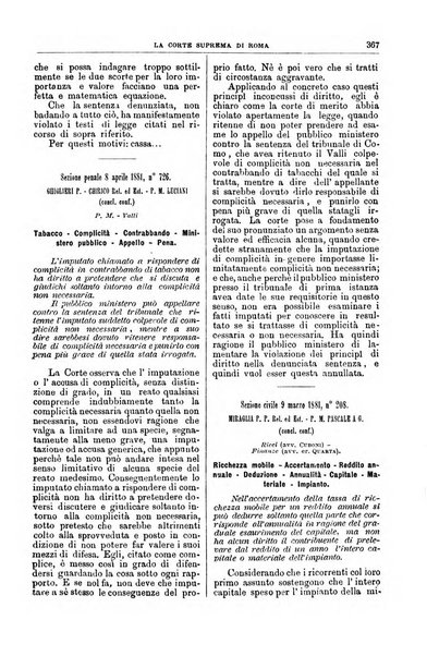 La Corte suprema di Roma raccolta periodica delle sentenze della Corte di cassazione di Roma