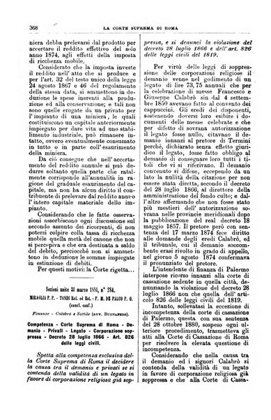 La Corte suprema di Roma raccolta periodica delle sentenze della Corte di cassazione di Roma