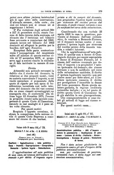 La Corte suprema di Roma raccolta periodica delle sentenze della Corte di cassazione di Roma