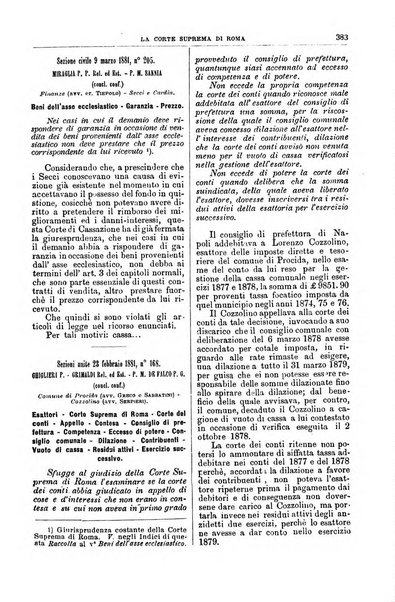 La Corte suprema di Roma raccolta periodica delle sentenze della Corte di cassazione di Roma