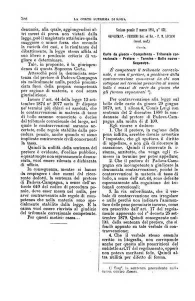 La Corte suprema di Roma raccolta periodica delle sentenze della Corte di cassazione di Roma