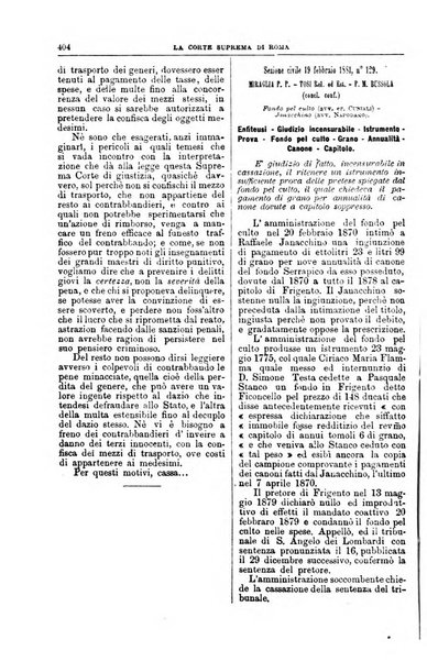 La Corte suprema di Roma raccolta periodica delle sentenze della Corte di cassazione di Roma