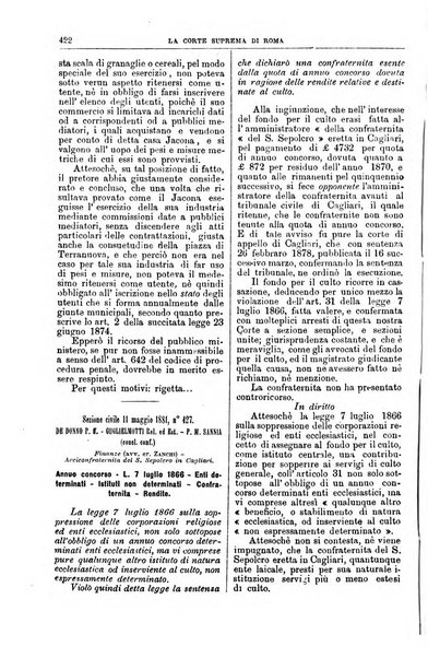 La Corte suprema di Roma raccolta periodica delle sentenze della Corte di cassazione di Roma