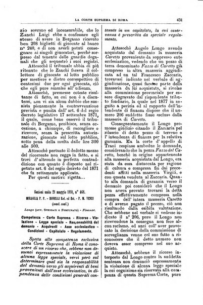 La Corte suprema di Roma raccolta periodica delle sentenze della Corte di cassazione di Roma