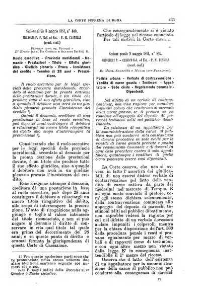 La Corte suprema di Roma raccolta periodica delle sentenze della Corte di cassazione di Roma