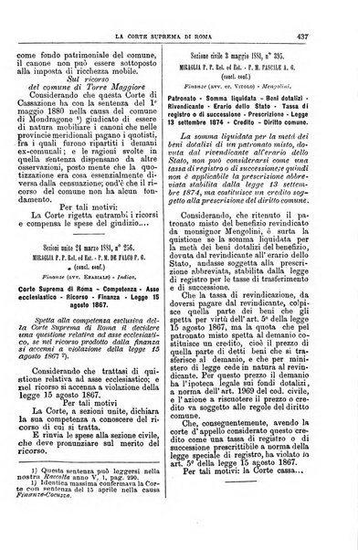 La Corte suprema di Roma raccolta periodica delle sentenze della Corte di cassazione di Roma