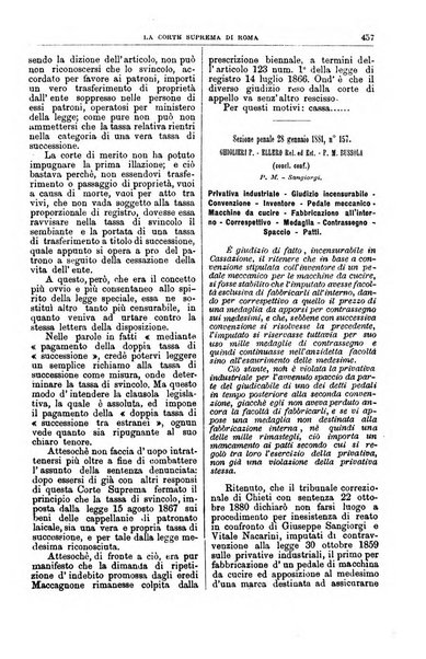 La Corte suprema di Roma raccolta periodica delle sentenze della Corte di cassazione di Roma