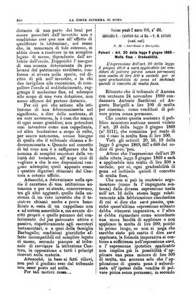 La Corte suprema di Roma raccolta periodica delle sentenze della Corte di cassazione di Roma