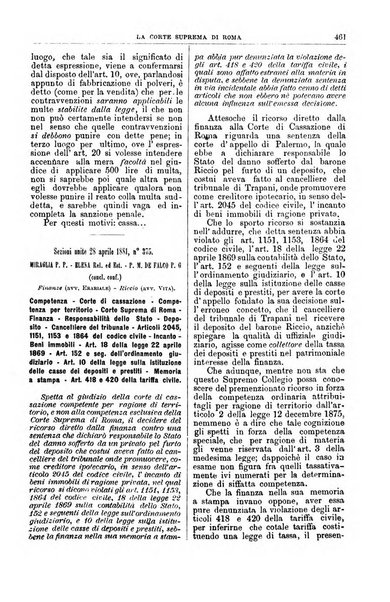 La Corte suprema di Roma raccolta periodica delle sentenze della Corte di cassazione di Roma