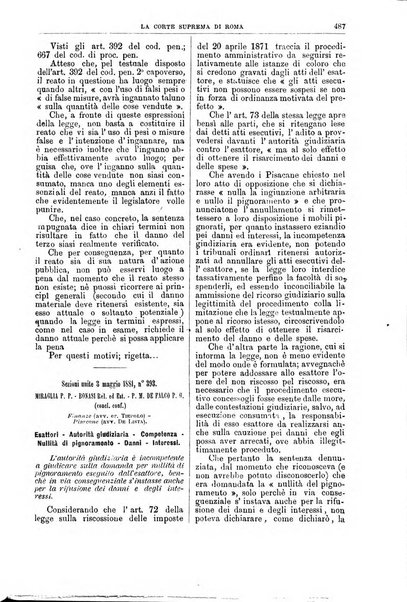 La Corte suprema di Roma raccolta periodica delle sentenze della Corte di cassazione di Roma