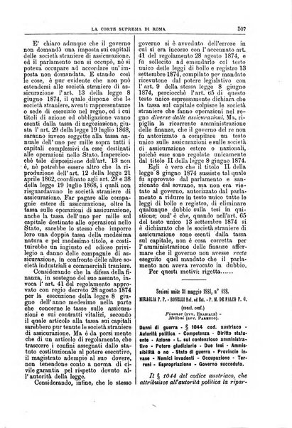 La Corte suprema di Roma raccolta periodica delle sentenze della Corte di cassazione di Roma