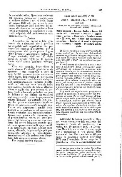 La Corte suprema di Roma raccolta periodica delle sentenze della Corte di cassazione di Roma