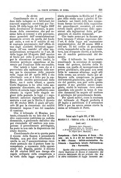 La Corte suprema di Roma raccolta periodica delle sentenze della Corte di cassazione di Roma