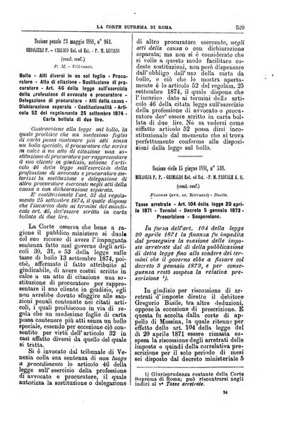 La Corte suprema di Roma raccolta periodica delle sentenze della Corte di cassazione di Roma