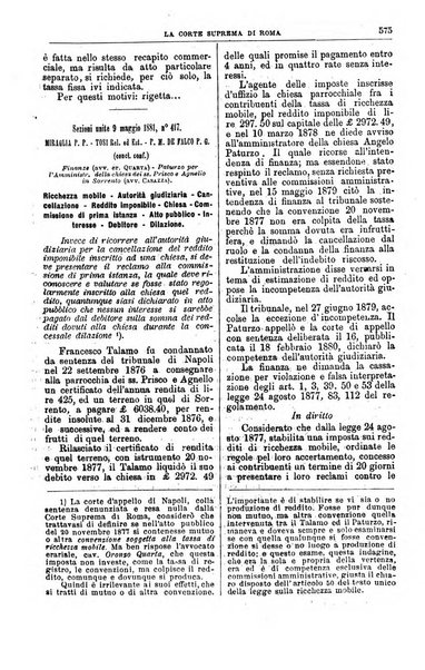 La Corte suprema di Roma raccolta periodica delle sentenze della Corte di cassazione di Roma