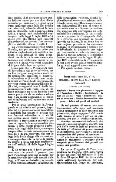 La Corte suprema di Roma raccolta periodica delle sentenze della Corte di cassazione di Roma