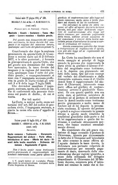 La Corte suprema di Roma raccolta periodica delle sentenze della Corte di cassazione di Roma