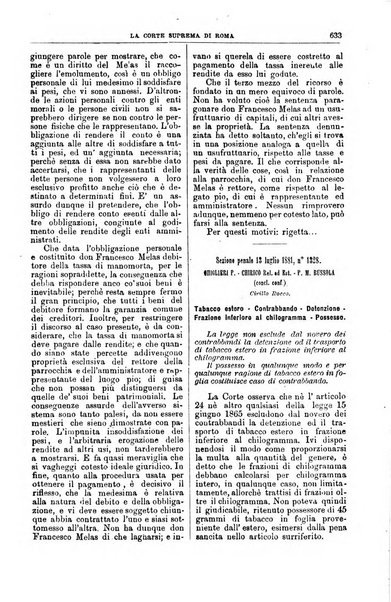 La Corte suprema di Roma raccolta periodica delle sentenze della Corte di cassazione di Roma