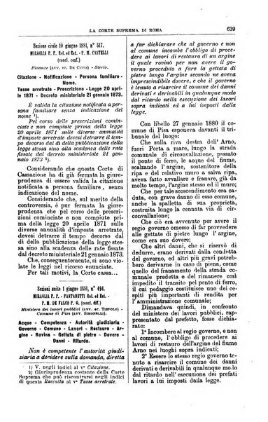 La Corte suprema di Roma raccolta periodica delle sentenze della Corte di cassazione di Roma