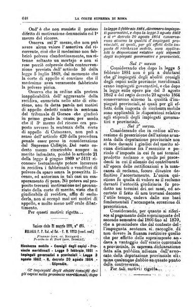 La Corte suprema di Roma raccolta periodica delle sentenze della Corte di cassazione di Roma