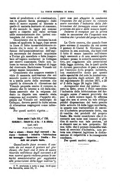 La Corte suprema di Roma raccolta periodica delle sentenze della Corte di cassazione di Roma