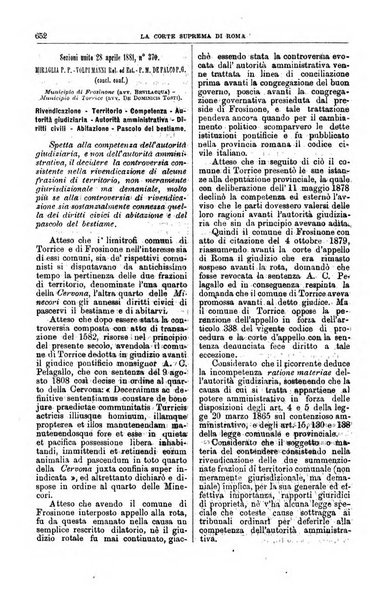 La Corte suprema di Roma raccolta periodica delle sentenze della Corte di cassazione di Roma