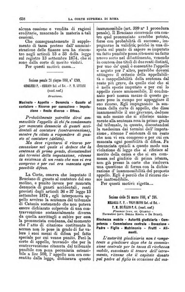 La Corte suprema di Roma raccolta periodica delle sentenze della Corte di cassazione di Roma