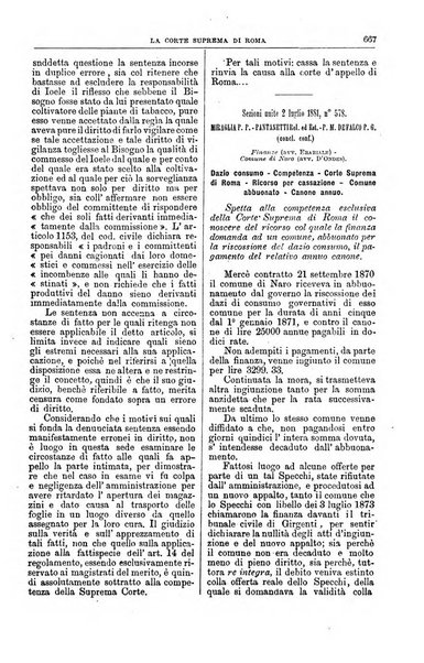 La Corte suprema di Roma raccolta periodica delle sentenze della Corte di cassazione di Roma