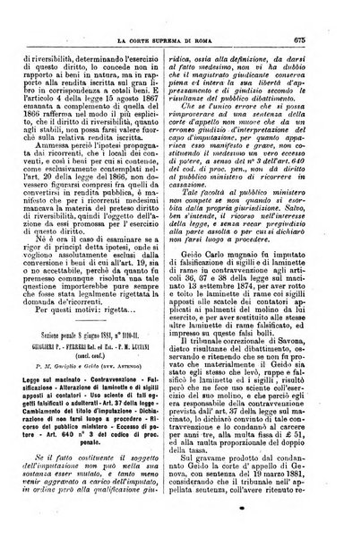 La Corte suprema di Roma raccolta periodica delle sentenze della Corte di cassazione di Roma