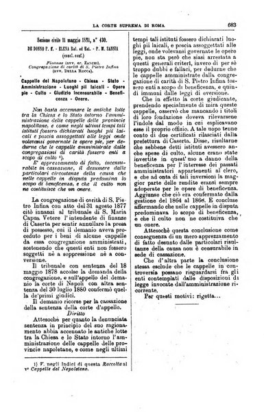 La Corte suprema di Roma raccolta periodica delle sentenze della Corte di cassazione di Roma