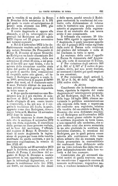 La Corte suprema di Roma raccolta periodica delle sentenze della Corte di cassazione di Roma