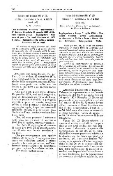 La Corte suprema di Roma raccolta periodica delle sentenze della Corte di cassazione di Roma