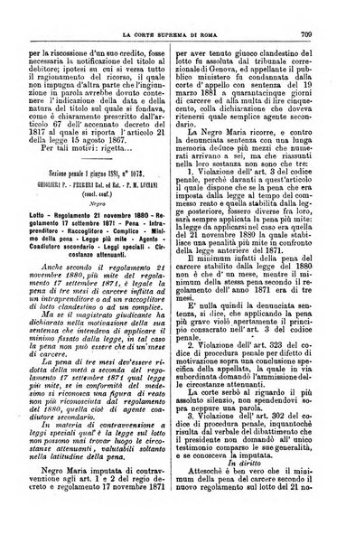 La Corte suprema di Roma raccolta periodica delle sentenze della Corte di cassazione di Roma