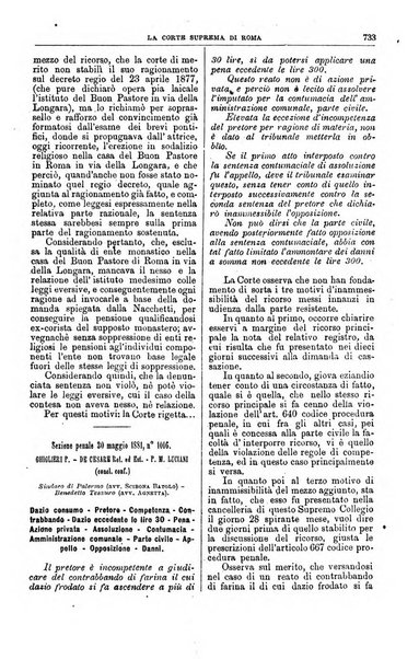 La Corte suprema di Roma raccolta periodica delle sentenze della Corte di cassazione di Roma