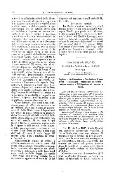 La Corte suprema di Roma raccolta periodica delle sentenze della Corte di cassazione di Roma