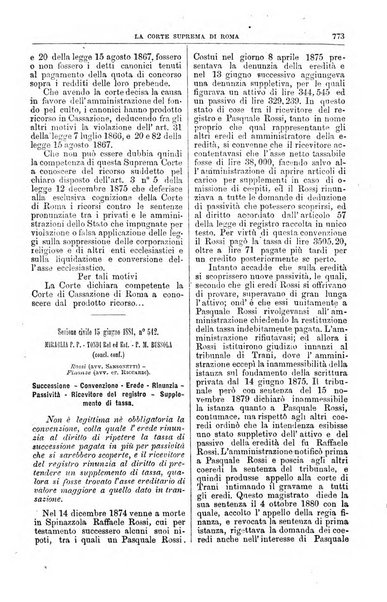 La Corte suprema di Roma raccolta periodica delle sentenze della Corte di cassazione di Roma