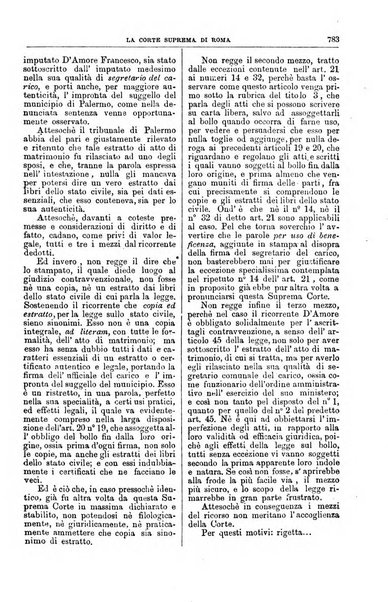 La Corte suprema di Roma raccolta periodica delle sentenze della Corte di cassazione di Roma