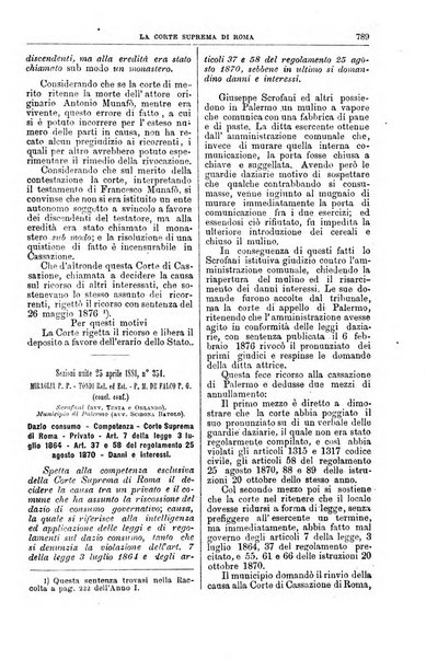 La Corte suprema di Roma raccolta periodica delle sentenze della Corte di cassazione di Roma